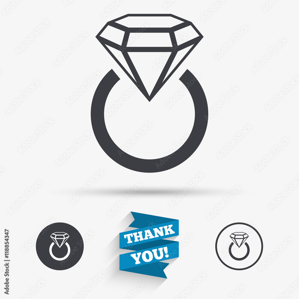 Jewelry sign icon. Ring with diamond symbol. Jewelry sign icon. Ring with diamond symbol.