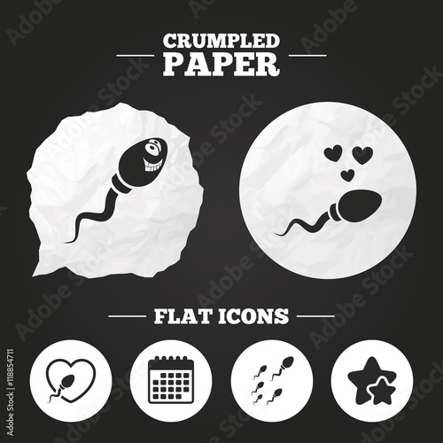 Sperm icons. Fertilization or insemination signs