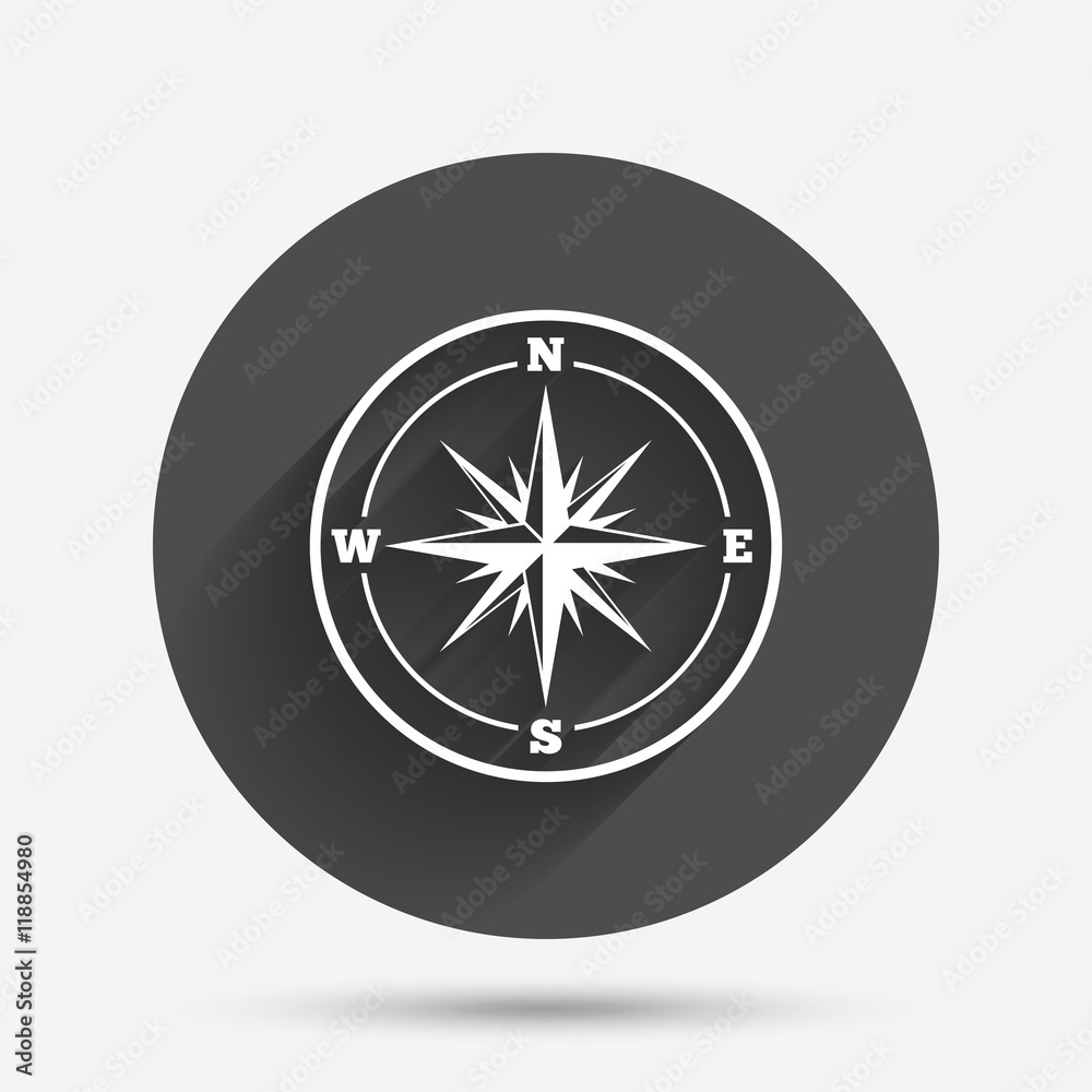 Compass sign icon. Windrose navigation symbol. Compass sign icon. Windrose navigation symbol.
