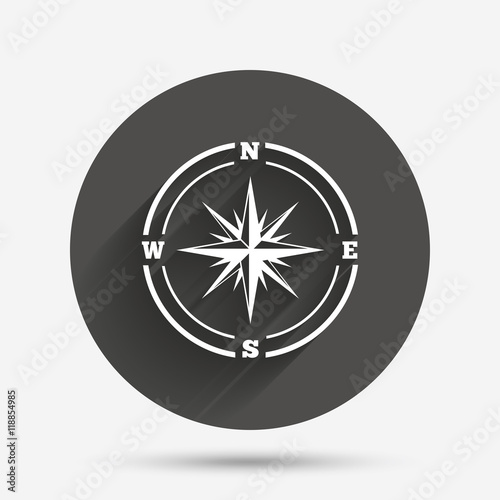 Compass sign icon. Windrose navigation symbol.