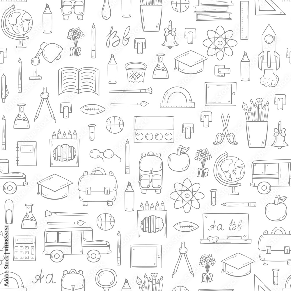 Vector hand drawn back to school background Vector hand drawn back to school background
