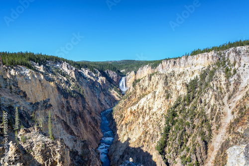 Lower Yellowstone Falls Wide Angle View
