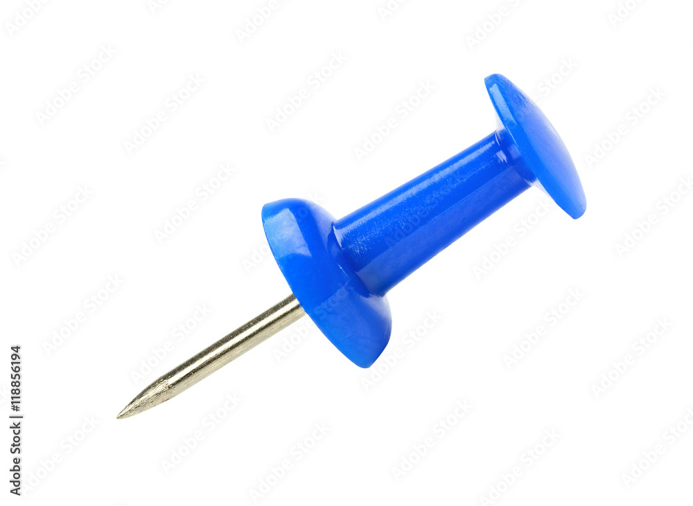 blue pushpin isolated on white blue pushpin isolated on white