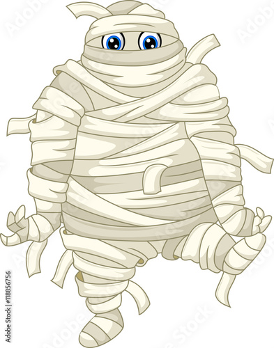 Valokuva Cartoon mummy walking