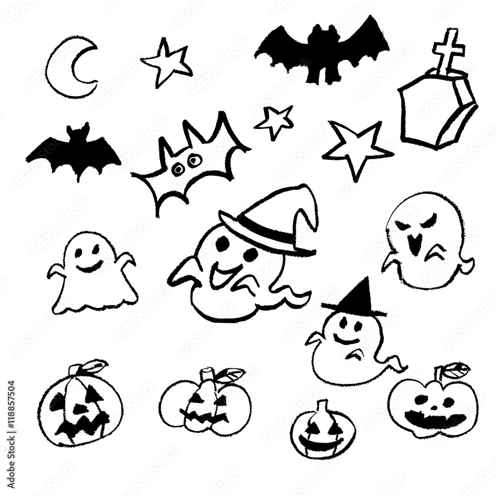 クレヨン・チョーク手書き素材 ハロウィン クレヨン・チョーク手書き素材 ハロウィン