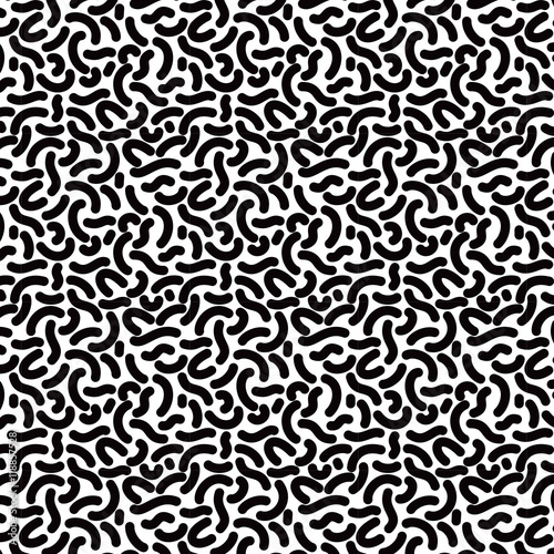 Seamless thick squiggle pattern tile - black on white