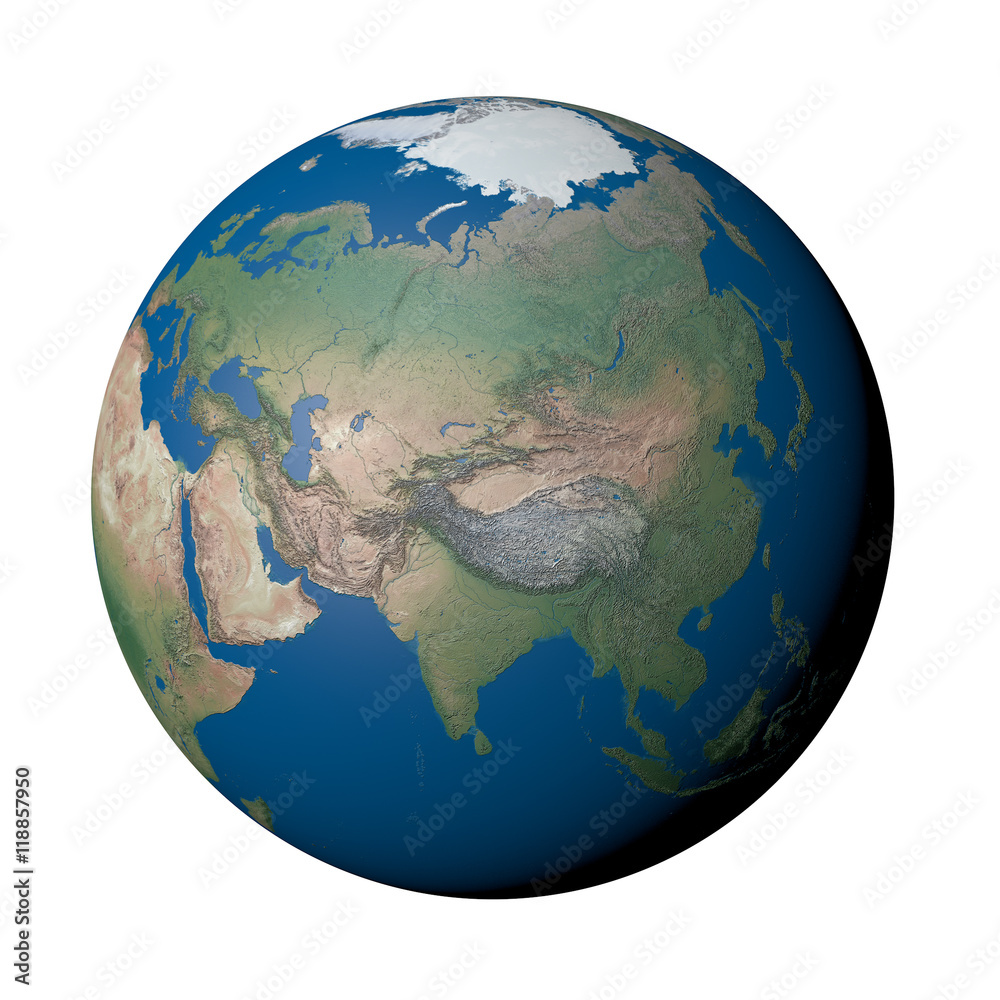 The Far East on Earth - White Background Stock Illustration | Adobe Stock