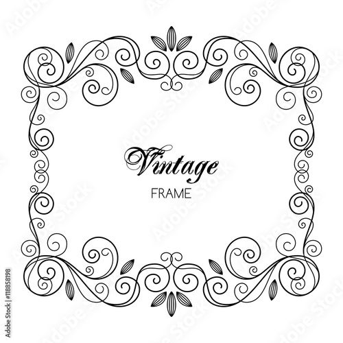 Vintage calligraphy frame