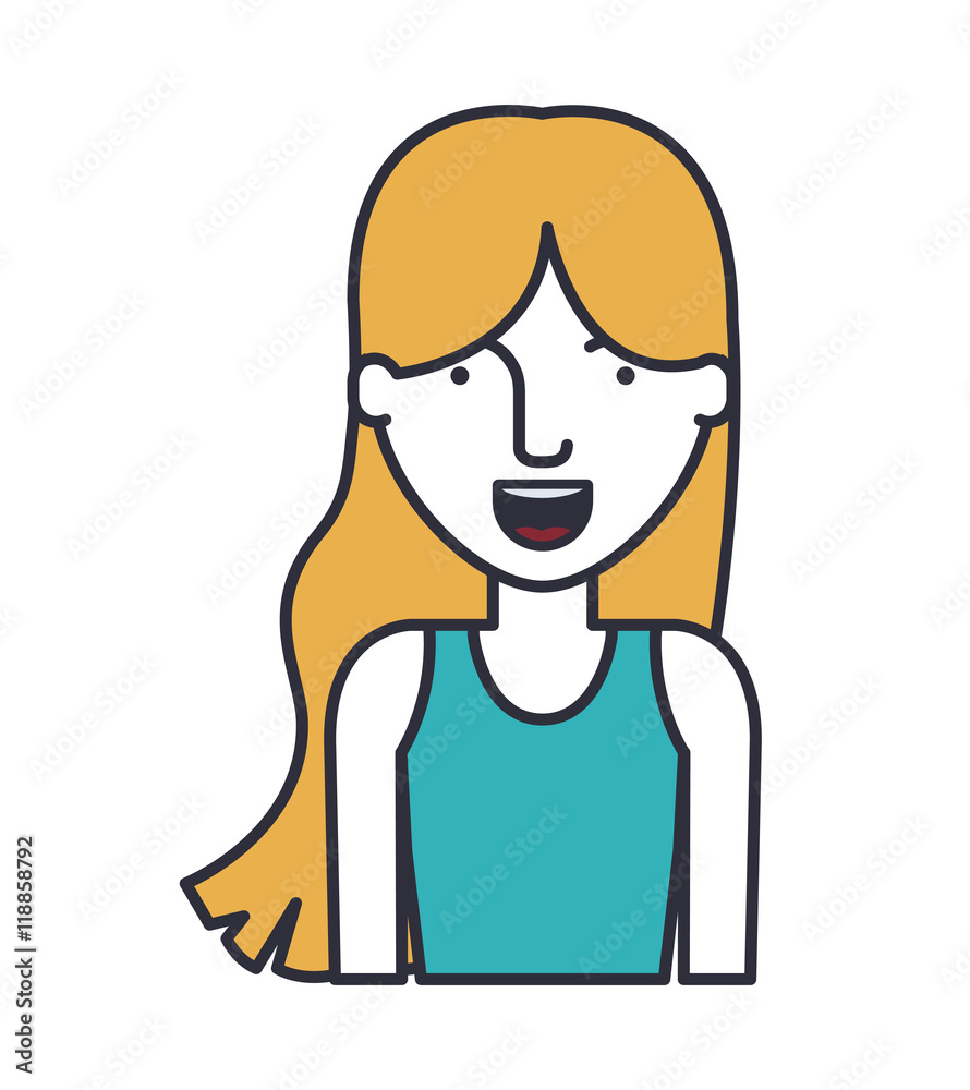 young woman avatar isolated icon vector illustration design