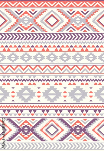 Seamless Ethnic pattern textures. Orange & Purple colors. Navajo geometric print. Rustic decorative ornament. Abstract geometric pattern. Native American pattern. Ornament for the design of clothing