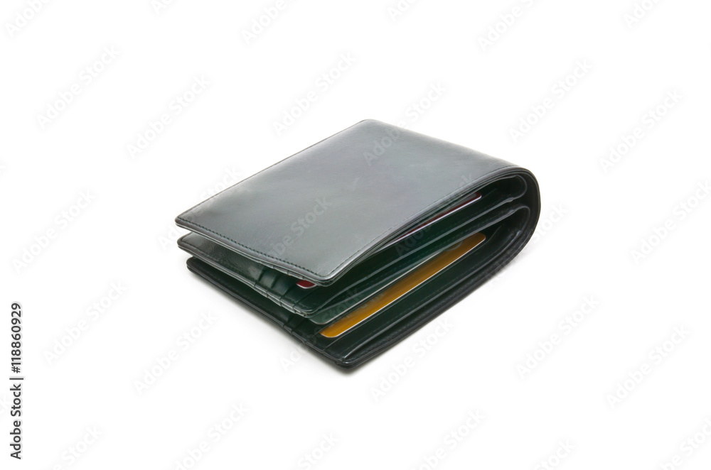 Leather wallet on a white background Leather wallet on a white background