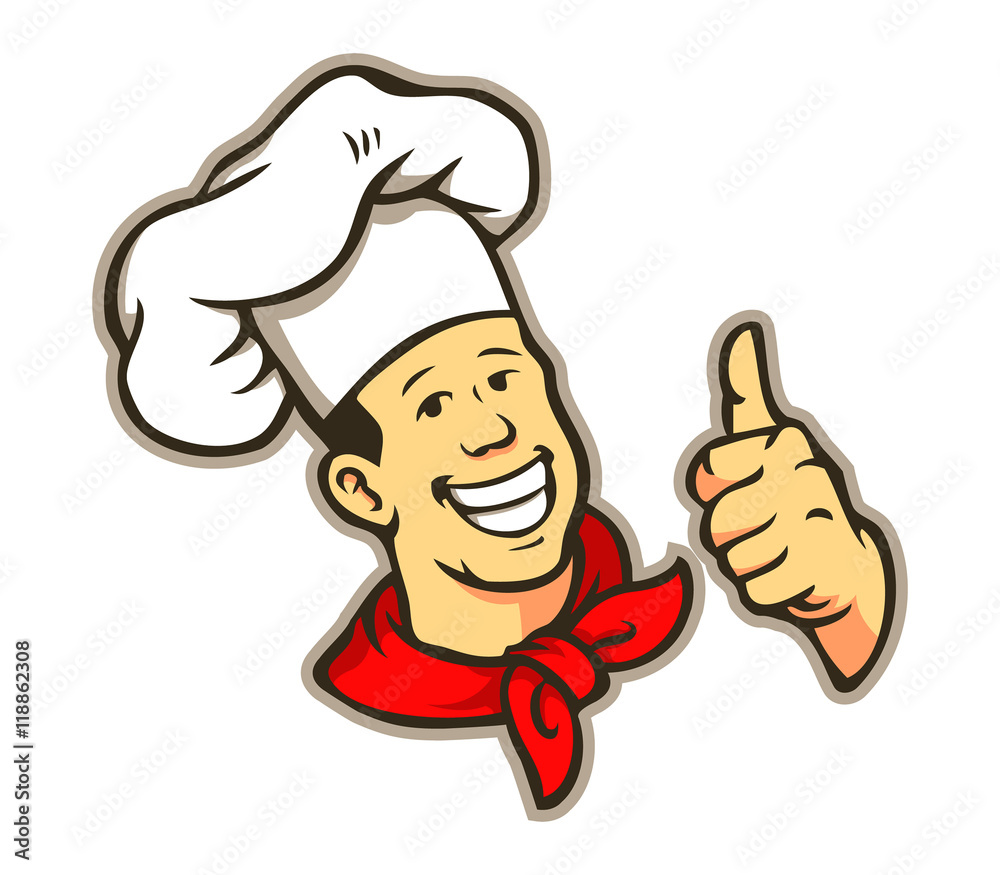 A vector illustration of chef give a thumbs up