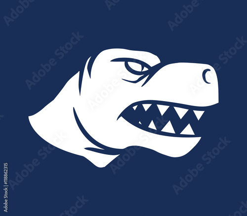 Vector illustration of dinosaur head silhouette