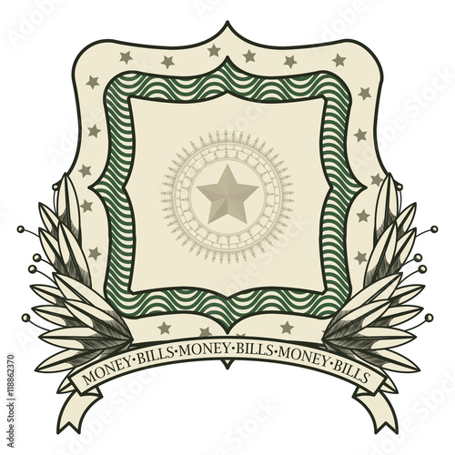 dollar emblem seal isolated icon vector illustration design