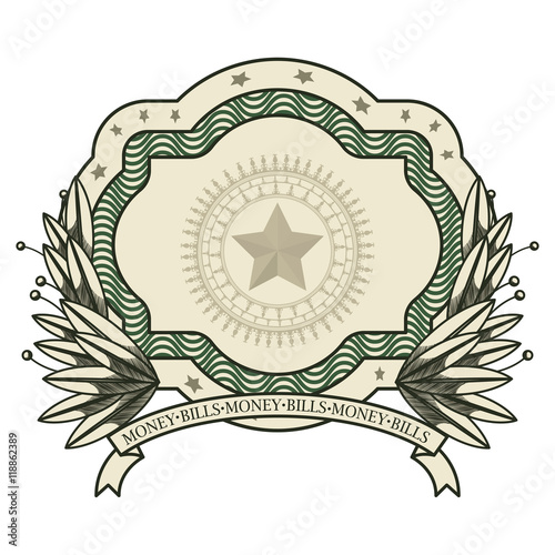 dollar emblem seal isolated icon vector illustration design