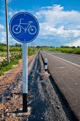 sign for bicycle way at public park