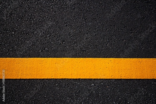 Asphalt road with separation yellow lines