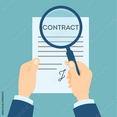 Contract analyzing with magnifyer. Preparation and making decision about contract. Investigate fraud and risk.