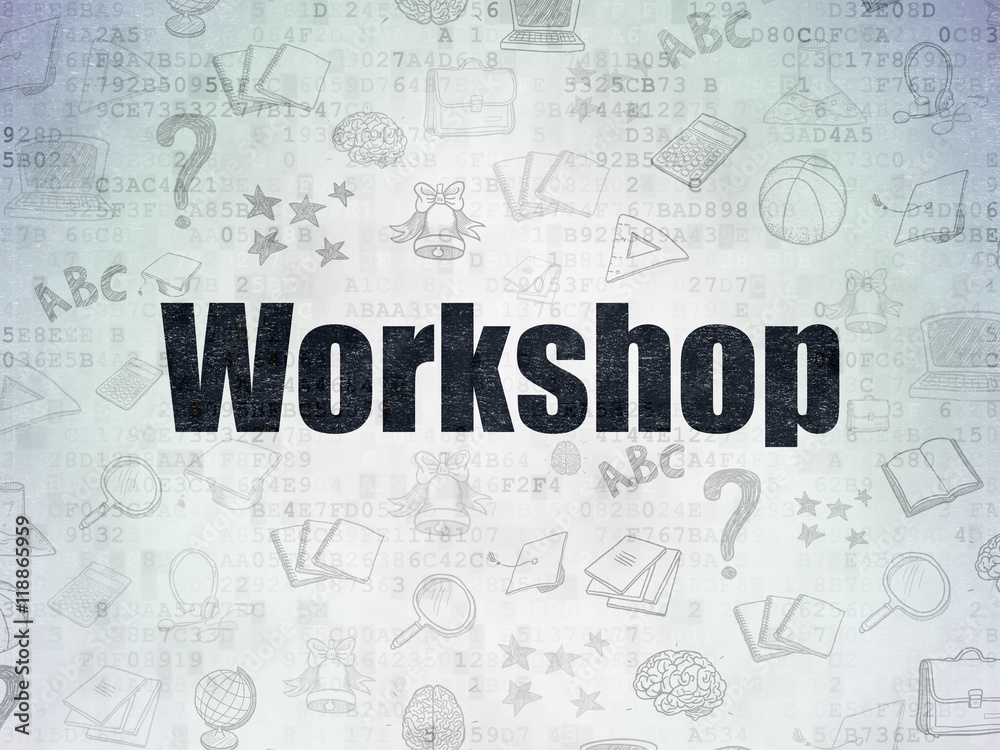 Learning concept: Workshop on Digital Data Paper background