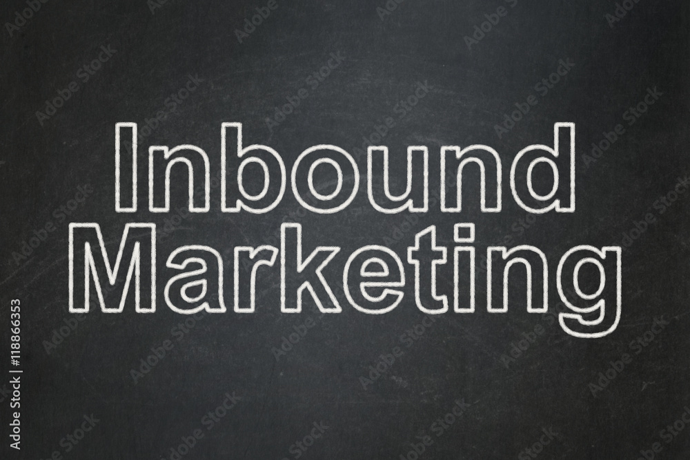 Marketing concept: Inbound Marketing on chalkboard background Marketing concept: Inbound Marketing on chalkboard background