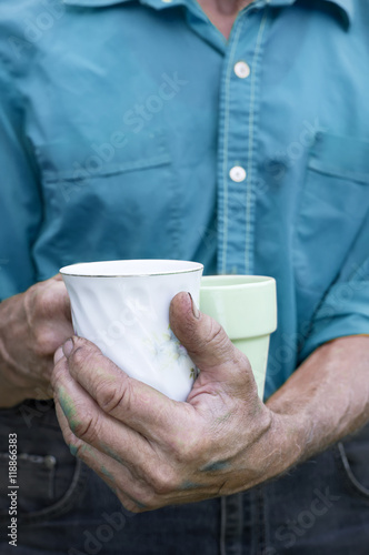 Man With Two Mugs