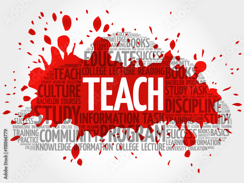 TEACH word cloud collage, education concept background