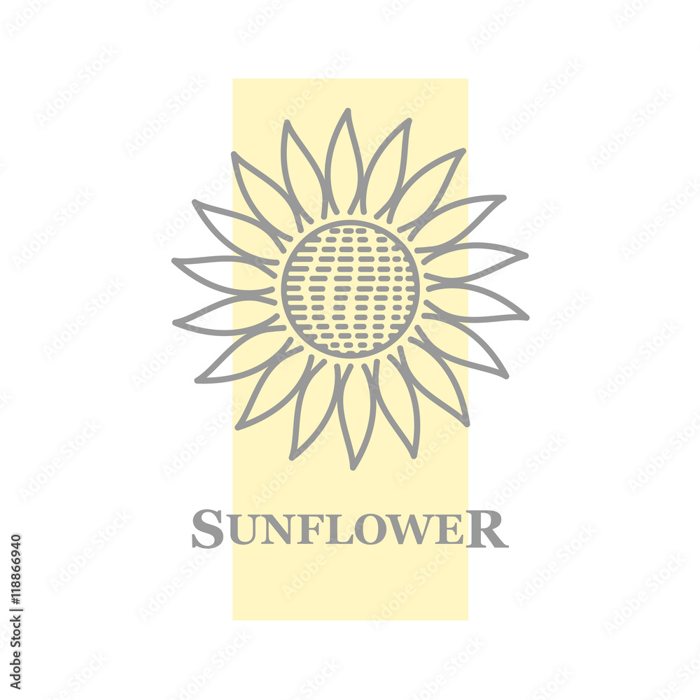 Fototapeta premium sign sunflower flower yellow rectangle