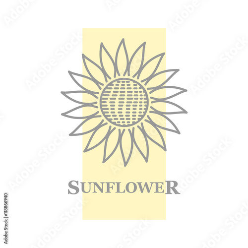 Fototapeta Naklejka Na Ścianę i Meble -  sign sunflower flower yellow rectangle