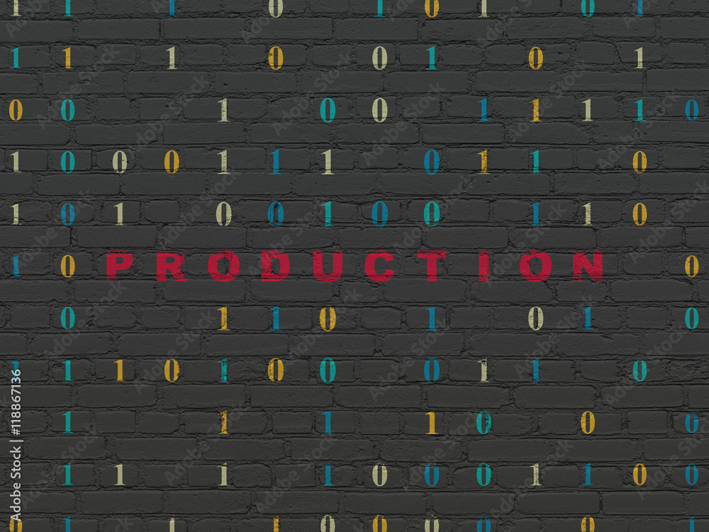 Business concept: Production on wall background