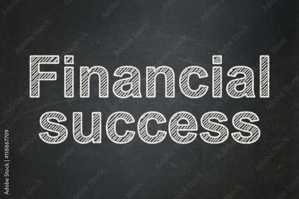 Obraz premium Currency concept: Financial Success on chalkboard background