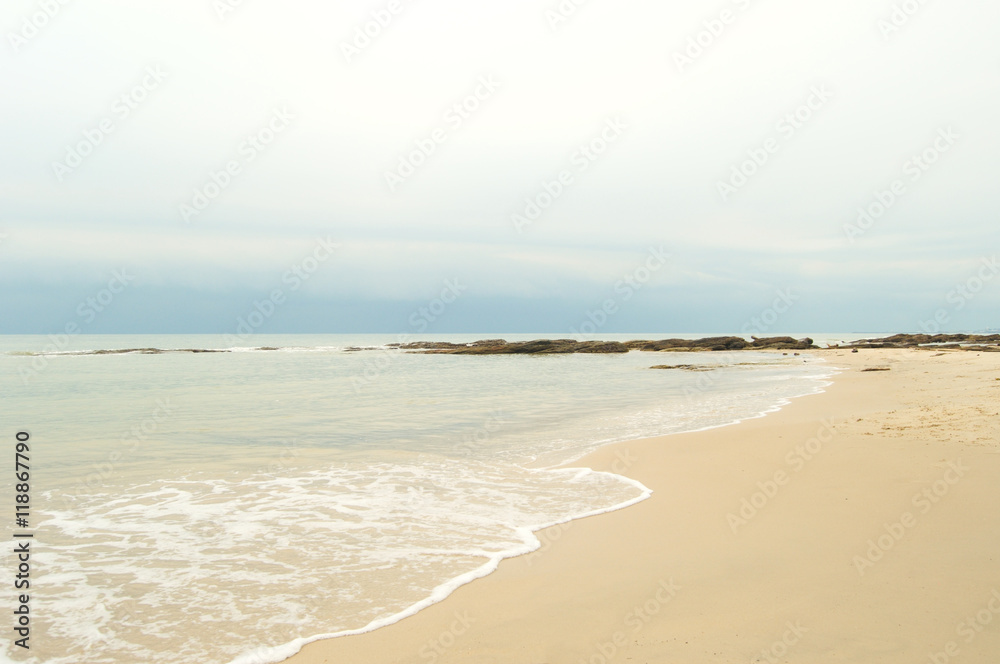 Fototapeta premium Quiet beach in Bintulu, Malaysia