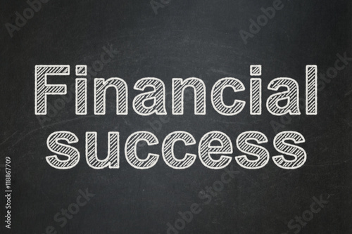 Currency concept: Financial Success on chalkboard background