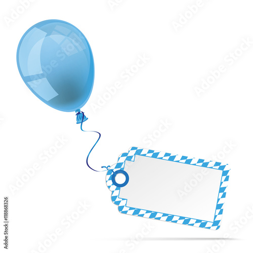 Luftballon mit Preisschild in bayerischen Nationalfarben