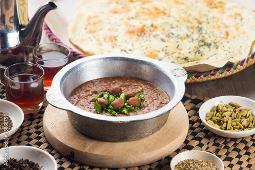 Bean Saltah, popular arab yemeni stew photo