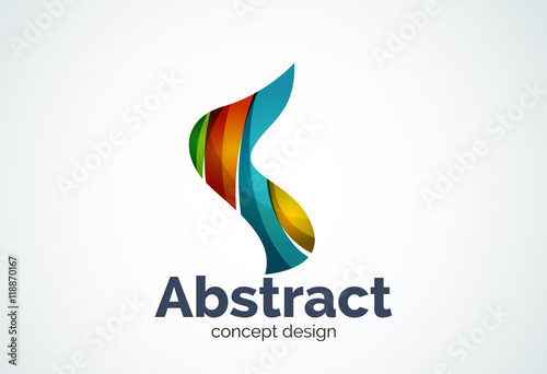 Abstract wave logo template  smooth motion concept