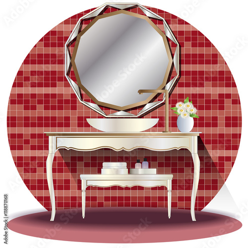 Bathroom elevation set with background for interior