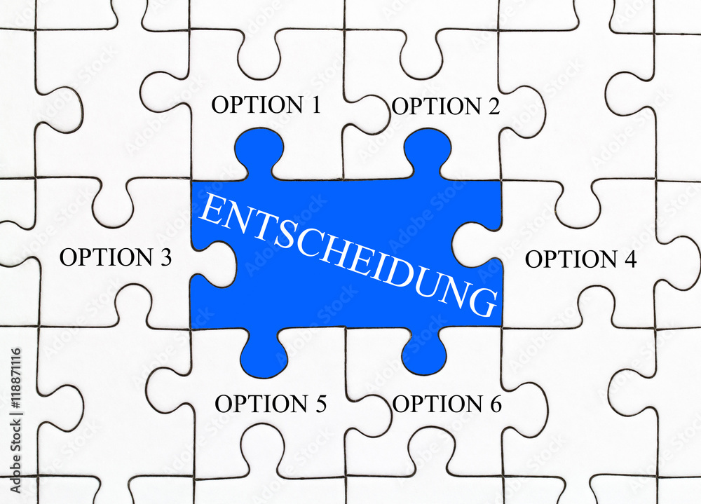 Fototapeta premium Entscheidung Puzzle Konzept