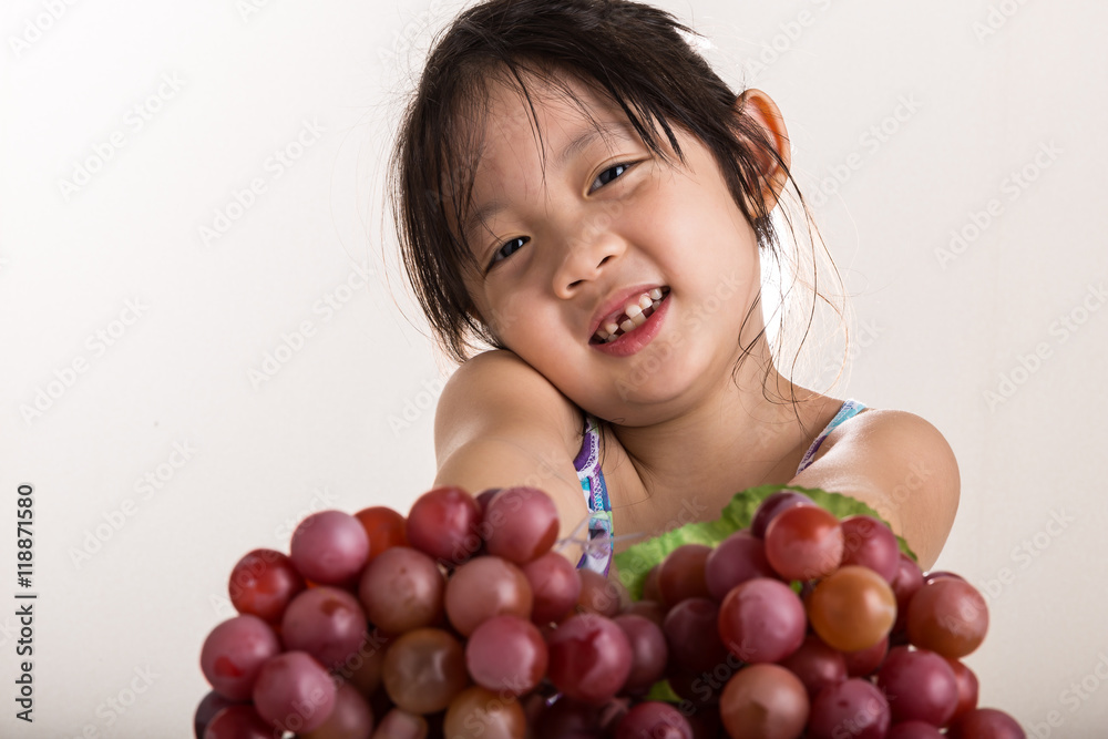 Little Girl with Grapes / Little Girl with Grapes Background Little Girl with Grapes / Little Girl with Grapes Background