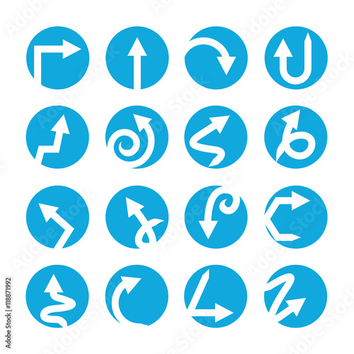 blue arrow icons