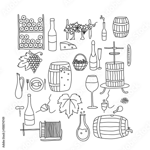 doodle wine line