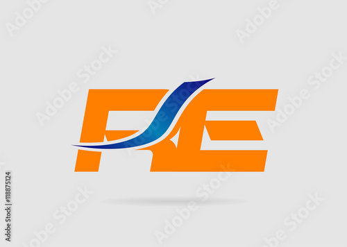 RE company group linked letter logo
