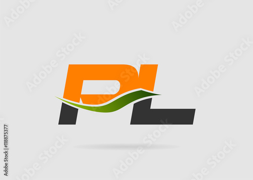 PL initial monogram logo
