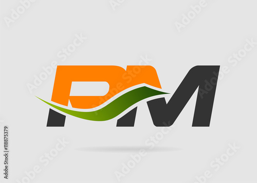 PM initial monogram logo
