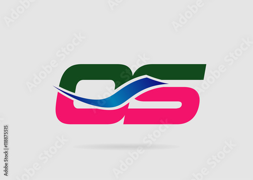 OS Logo. Vector Graphic Branding Letter Element
