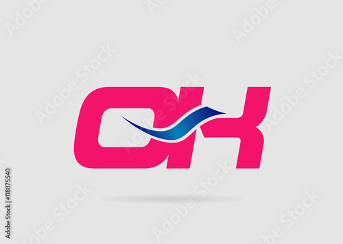 OK Logo. Vector Graphic Branding Letter Element
