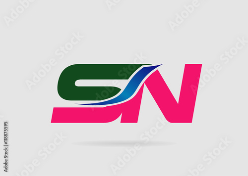 Letter S and N logo vector
