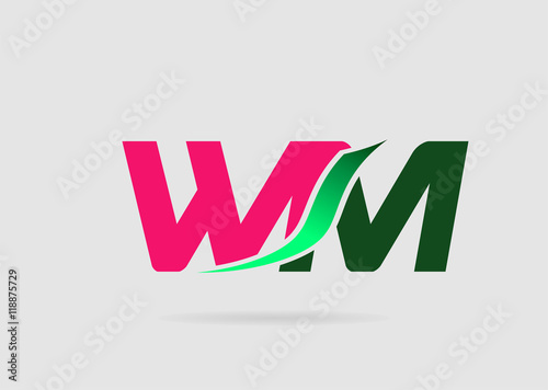 Elegant alphabet W and M letter logo. Vector illustration
 photo