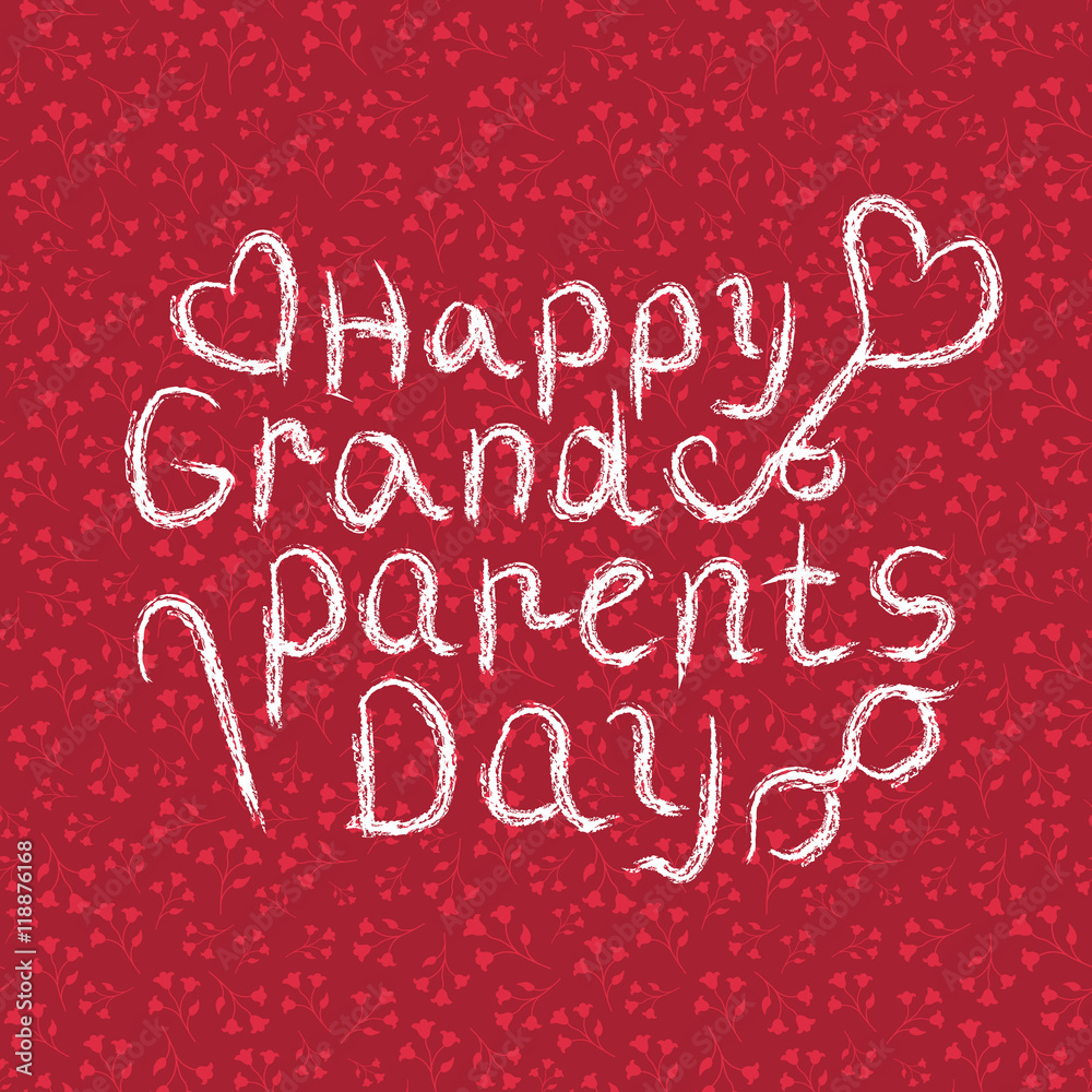 Happy Grandparents Day Vector Background. Elements Pattern Backdrop.