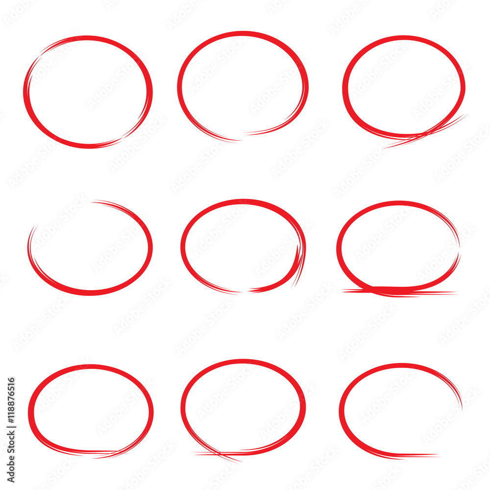 red hand drawn circle highlighter Stock Vector Adobe Stock