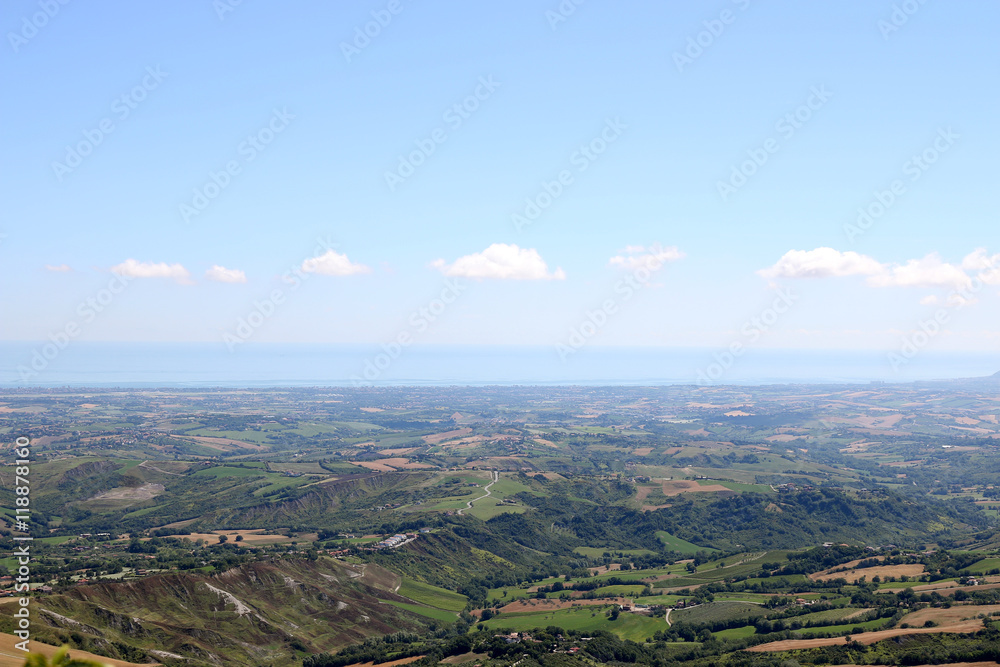 San Marino and Adriatic sea landscape